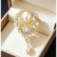 XSB257 - Luxury Palace-Style Pearl Pendant Brooch
